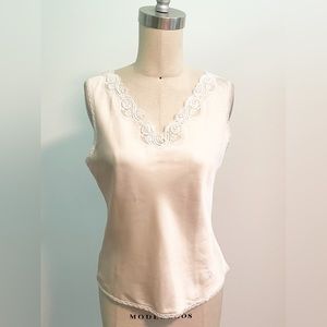 Christian Dior ivory chemise, lace trimmed camisole